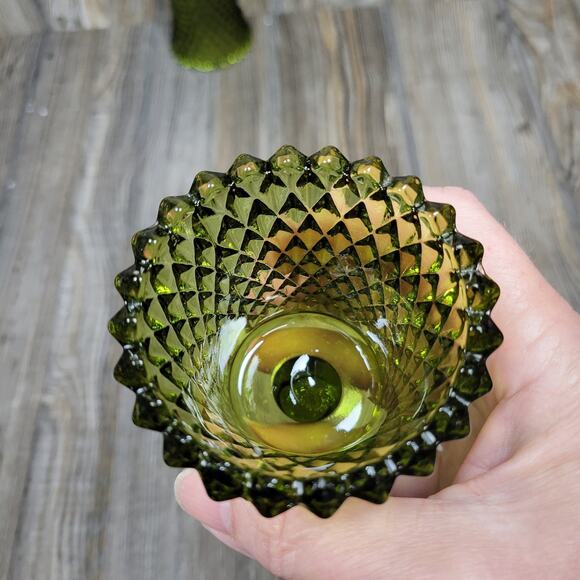 Vintage Votive Cups, Homco Green Diamond, Sconce Candle Holders Peg Style - Picture 4 of 4